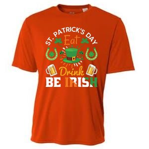 St Patricks Day Eat Drink Be Irish Funny Drinking Day Cooling Performance Crew T-Shirt