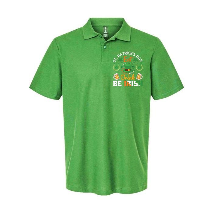 St Patricks Day Eat Drink Be Irish Funny Drinking Day Softstyle Adult Sport Polo