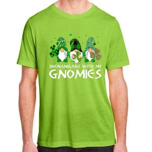 St Patricks Day Shenanigans With My Gnomies Gnomes Shamrock Adult ChromaSoft Performance T-Shirt