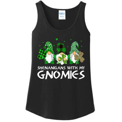 St Patricks Day Shenanigans With My Gnomies Gnomes Shamrock Ladies Essential Tank