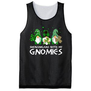 St Patricks Day Shenanigans With My Gnomies Gnomes Shamrock Mesh Reversible Basketball Jersey Tank