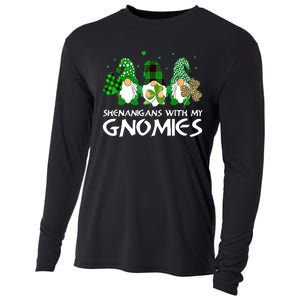 St Patricks Day Shenanigans With My Gnomies Gnomes Shamrock Cooling Performance Long Sleeve Crew