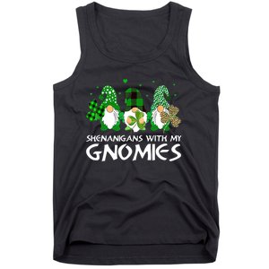 St Patricks Day Shenanigans With My Gnomies Gnomes Shamrock Tank Top