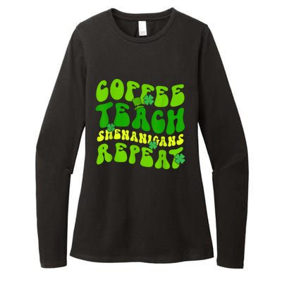 St Patrick's Day Coffee Teach Shenanigans Repeat Womens CVC Long Sleeve Shirt