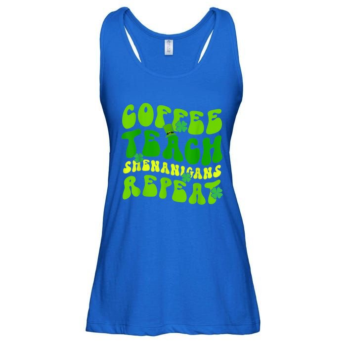 St Patrick's Day Coffee Teach Shenanigans Repeat Ladies Essential Flowy Tank