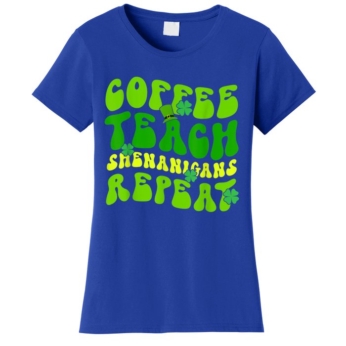 St Patrick's Day Coffee Teach Shenanigans Repeat Women's T-Shirt