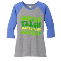 St Patrick's Day Coffee Teach Shenanigans Repeat Women's Tri-Blend 3/4-Sleeve Raglan Shirt