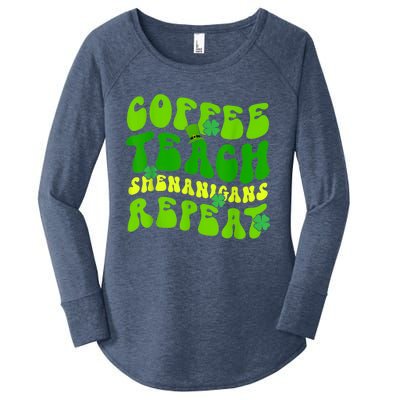 St Patrick's Day Coffee Teach Shenanigans Repeat Women's Perfect Tri Tunic Long Sleeve Shirt