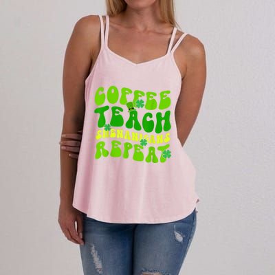 St Patrick's Day Coffee Teach Shenanigans Repeat Women's Strappy Tank