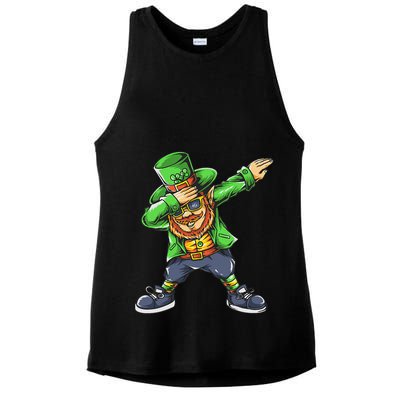St Patricks Day Dabbing Leprechaun Dab Ladies PosiCharge Tri-Blend Wicking Tank