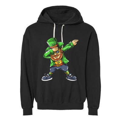 St Patricks Day Dabbing Leprechaun Dab Garment-Dyed Fleece Hoodie