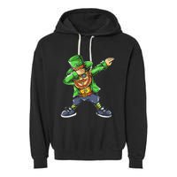 St Patricks Day Dabbing Leprechaun Dab Garment-Dyed Fleece Hoodie