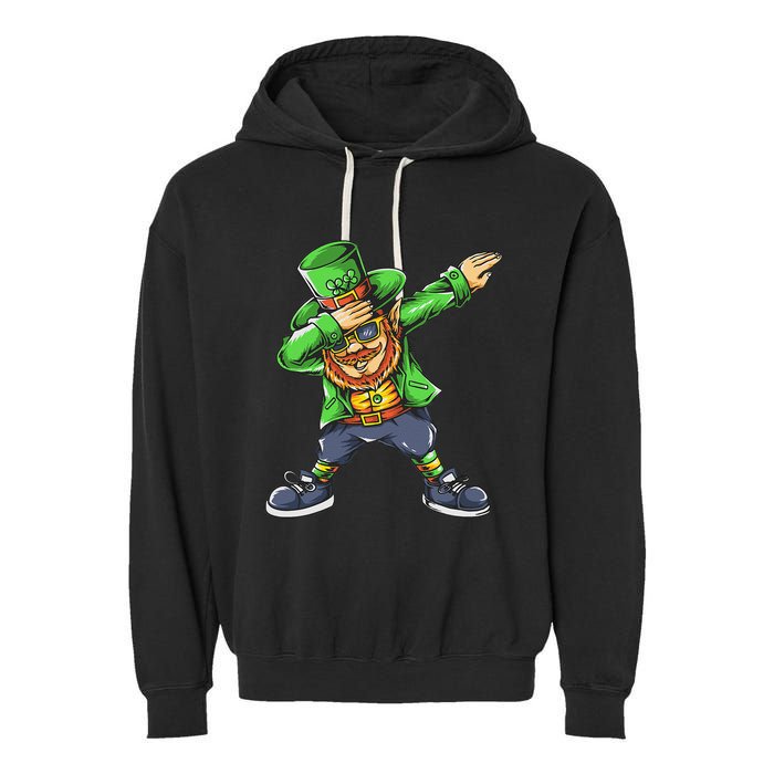 St Patricks Day Dabbing Leprechaun Dab Garment-Dyed Fleece Hoodie