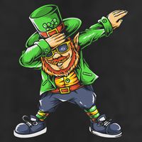 St Patricks Day Dabbing Leprechaun Dab Garment-Dyed Fleece Hoodie