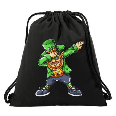 St Patricks Day Dabbing Leprechaun Dab Drawstring Bag