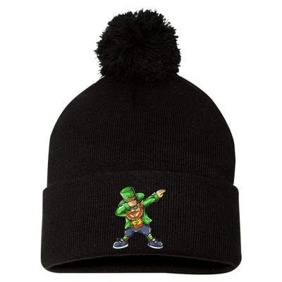 St Patricks Day Dabbing Leprechaun Dab Pom Pom 12in Knit Beanie