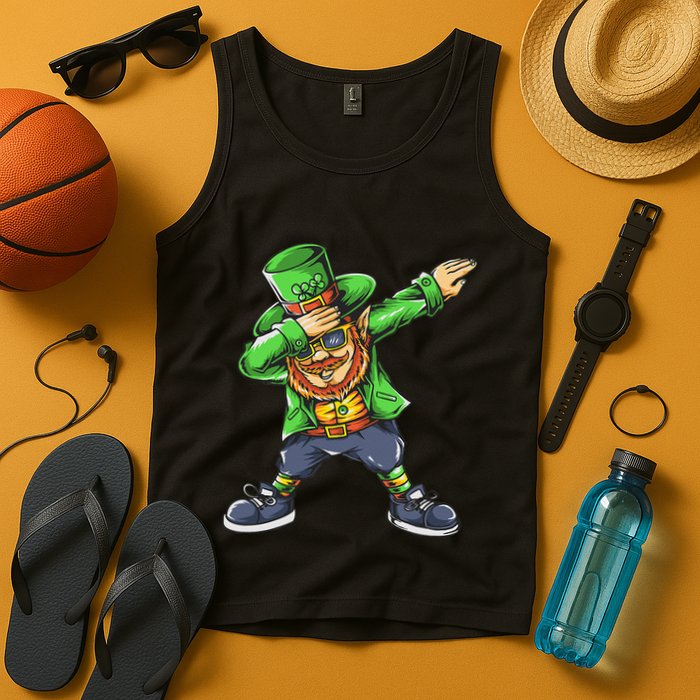 St Patricks Day Dabbing Leprechaun Dab Tank Top