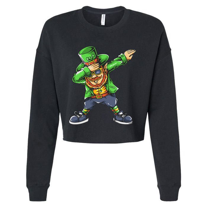 St Patricks Day Dabbing Leprechaun Dab Cropped Pullover Crew