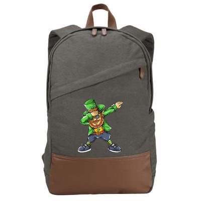St Patricks Day Dabbing Leprechaun Dab Cotton Canvas Backpack