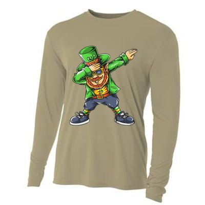 St Patricks Day Dabbing Leprechaun Dab Cooling Performance Long Sleeve Crew