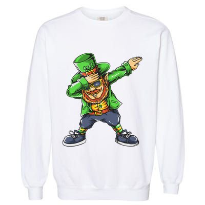 St Patricks Day Dabbing Leprechaun Dab Garment-Dyed Sweatshirt