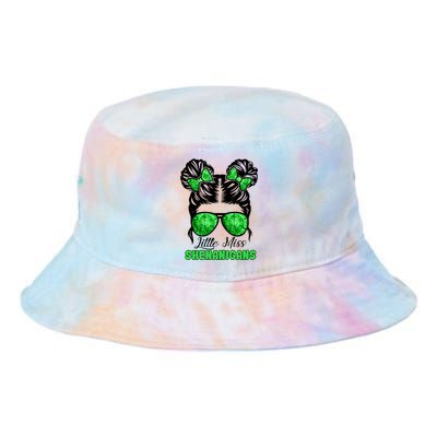 St Patrick's Day Messy Bun Little Miss Shenanigans Funny Gift Tie Dye Newport Bucket Hat