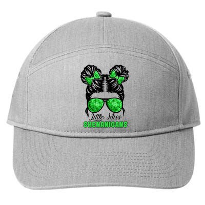 St Patrick's Day Messy Bun Little Miss Shenanigans Funny Gift 7-Panel Snapback Hat