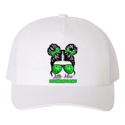 St Patrick's Day Messy Bun Little Miss Shenanigans Funny Gift Yupoong Adult 5-Panel Trucker Hat