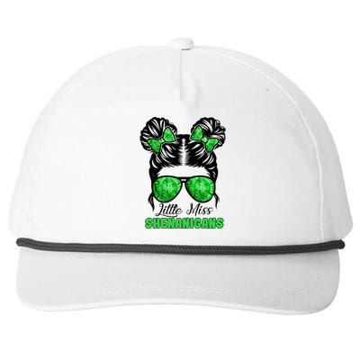 St Patrick's Day Messy Bun Little Miss Shenanigans Funny Gift Snapback Five-Panel Rope Hat