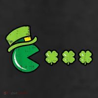 St Patricks Day Eating Shamrock Retro Gamer 7 Panel Mesh Trucker Snapback Hat