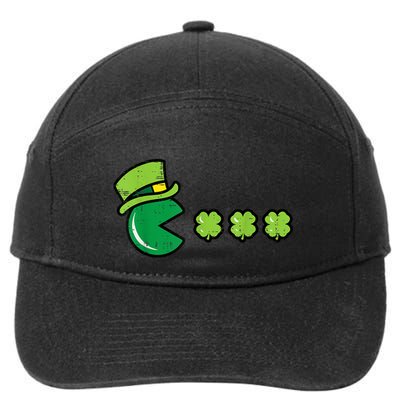 St Patricks Day Eating Shamrock Retro Gamer 7-Panel Snapback Hat