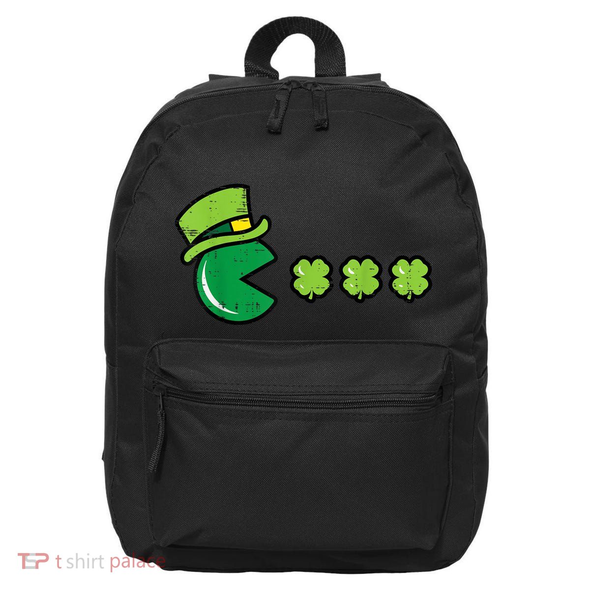 St Patricks Day Eating Shamrock Retro Gamer 16 in Basic Backpack