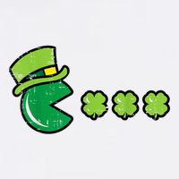 St Patricks Day Eating Shamrock Retro Gamer Bucket Hat