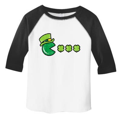 St Patricks Day Eating Shamrock Retro Gamer Toddler Fine Jersey T-Shirt