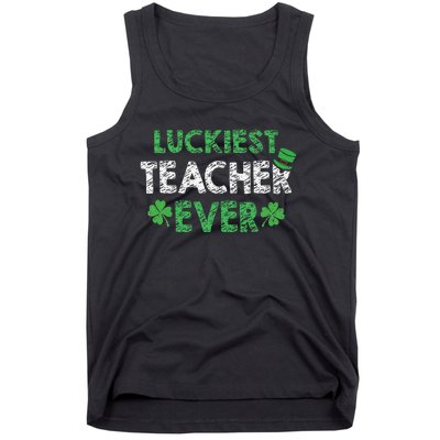 Saint Patrick's Day Luckiest Teacher Ever Funny Gift Tank Top