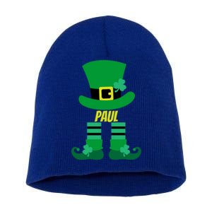 St Patricks Day Leprechaun Family Matching Name Paul Gift Short Acrylic Beanie