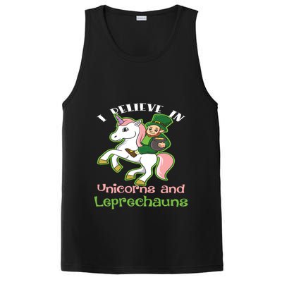 St PatrickS Day I Believe In Unicorns And Leprechauns Cool Gift PosiCharge Competitor Tank