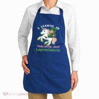 St PatrickS Day I Believe In Unicorns And Leprechauns Cool Gift Apron