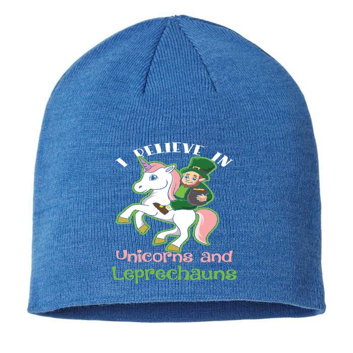 St PatrickS Day I Believe In Unicorns And Leprechauns Cool Gift Sustainable Beanie