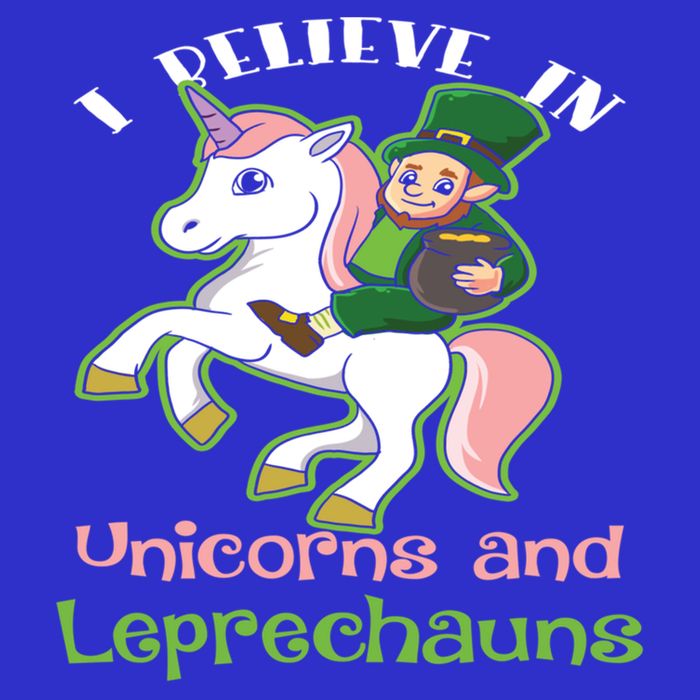 St PatrickS Day I Believe In Unicorns And Leprechauns Cool Gift Sustainable Beanie