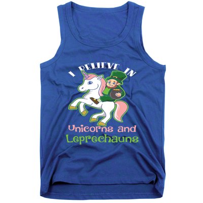 St PatrickS Day I Believe In Unicorns And Leprechauns Cool Gift Tank Top