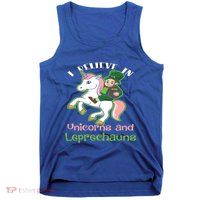 St PatrickS Day I Believe In Unicorns And Leprechauns Cool Gift Tank Top