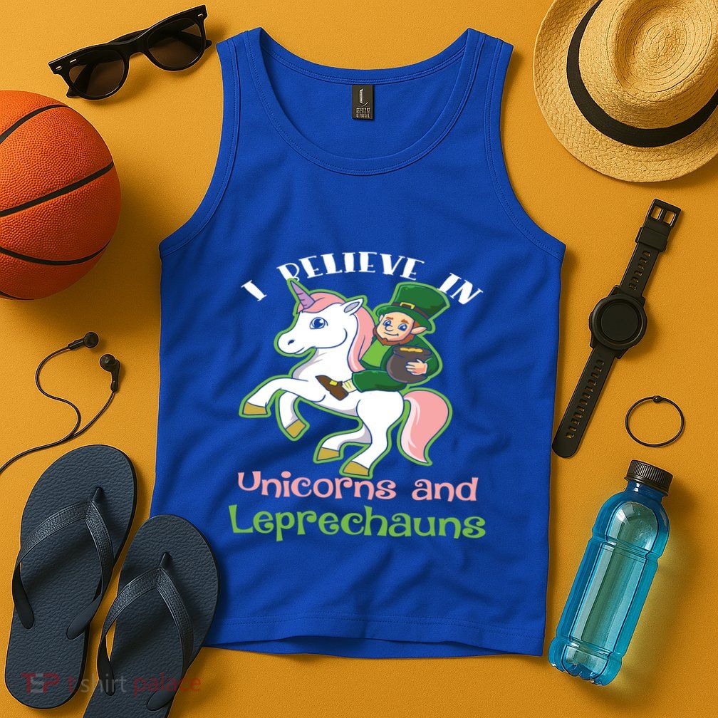 St PatrickS Day I Believe In Unicorns And Leprechauns Cool Gift Tank Top