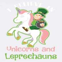 St PatrickS Day I Believe In Unicorns And Leprechauns Cool Gift Garment-Dyed Sweatshirt