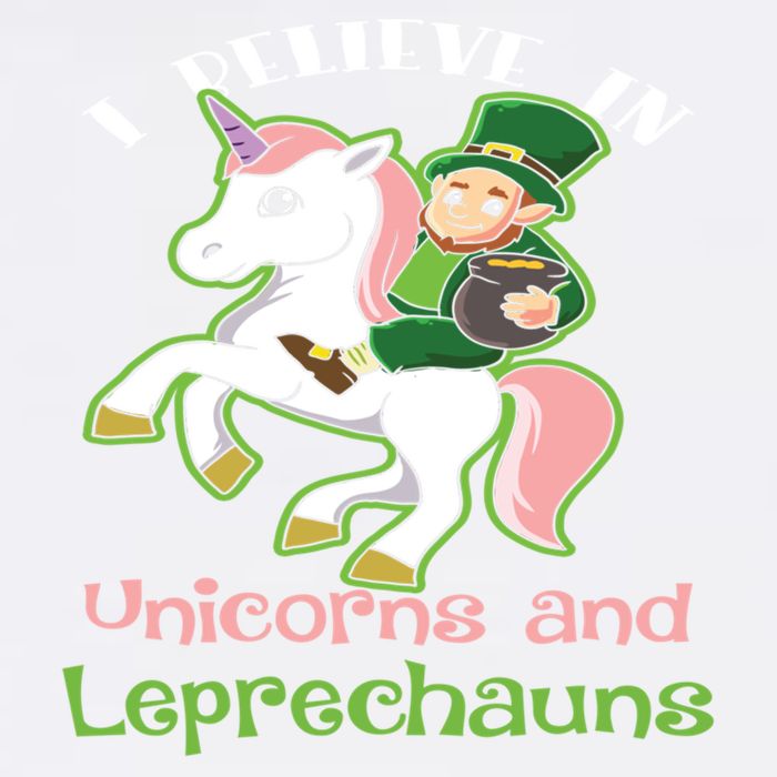 St PatrickS Day I Believe In Unicorns And Leprechauns Cool Gift Garment-Dyed Sweatshirt