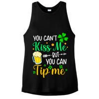 St Patrick's Day Lucky Shamrock Waitress Bartender Waiter Ladies PosiCharge Tri-Blend Wicking Tank