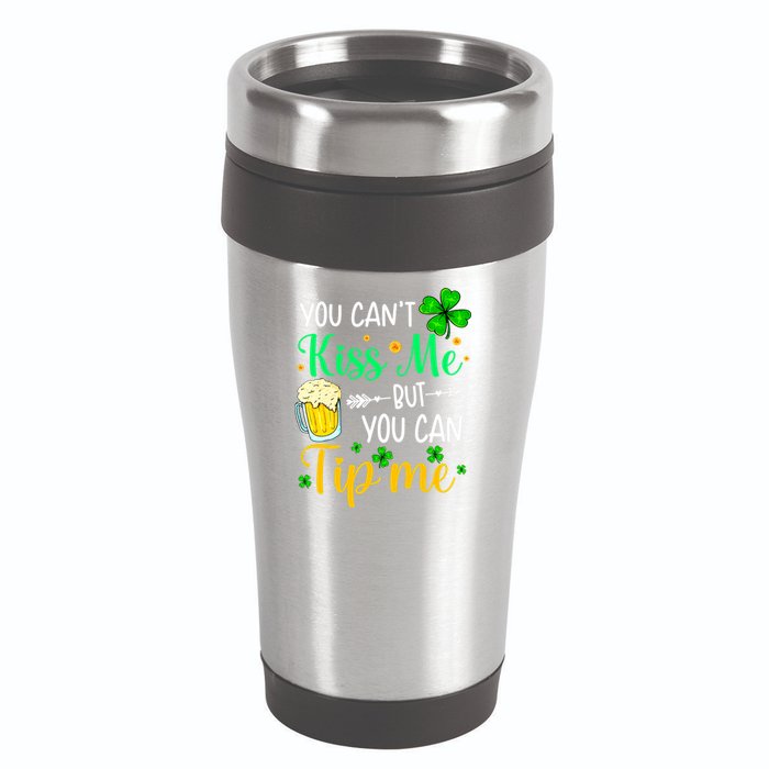 St Patrick's Day Lucky Shamrock Waitress Bartender Waiter 16oz Travel Tumbler