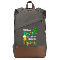 St Patrick's Day Lucky Shamrock Waitress Bartender Waiter Cotton Canvas Backpack