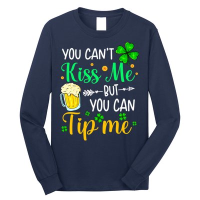 St Patrick's Day Lucky Shamrock Waitress Bartender Waiter Long Sleeve Shirt