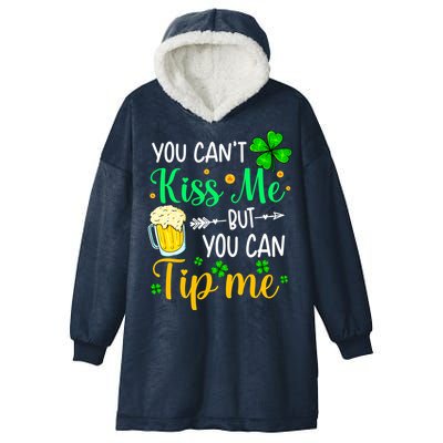 St Patrick's Day Lucky Shamrock Waitress Bartender Waiter Hooded Wearable Blanket